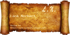 Lenk Norbert névjegykártya